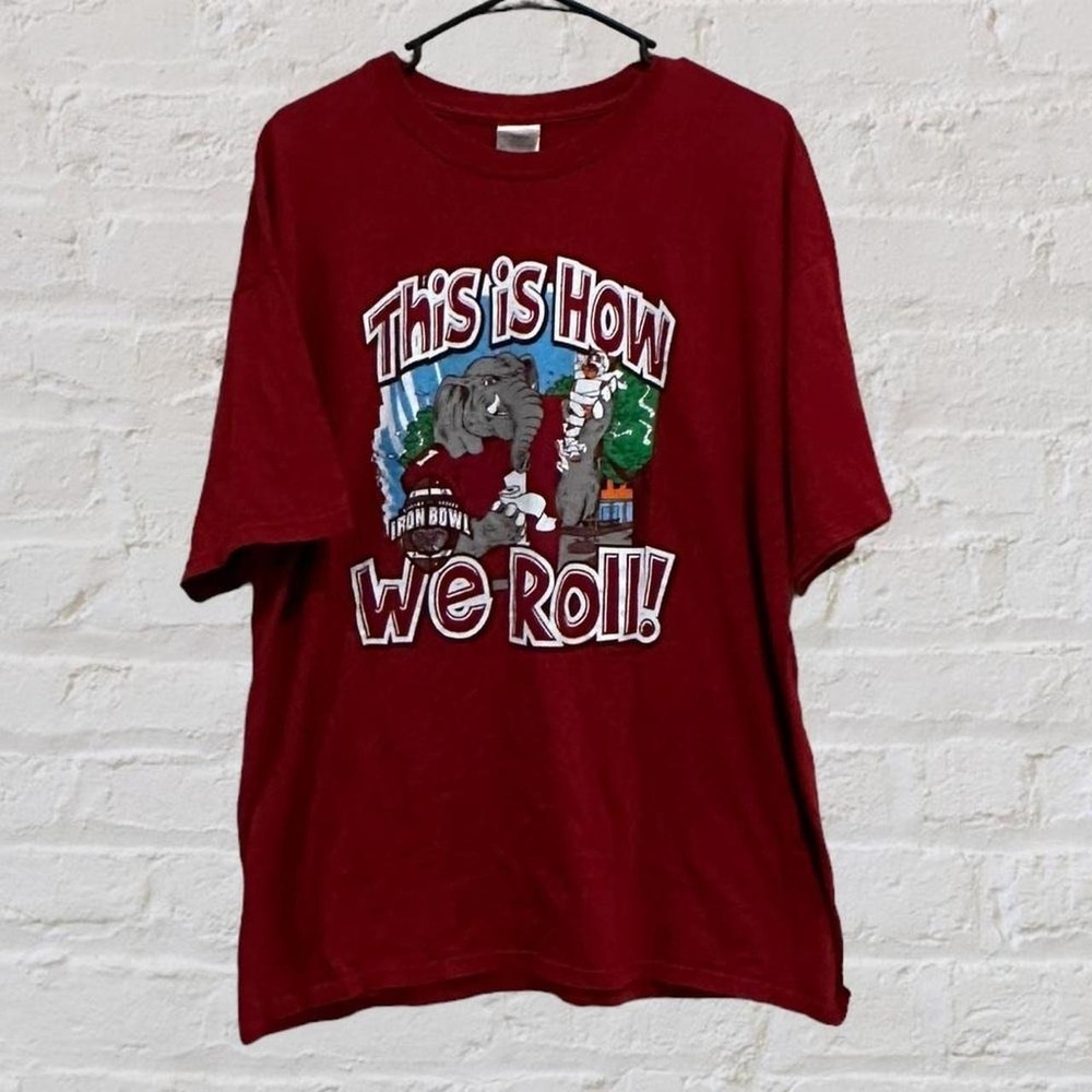 Alabama Crimson Tide Iron Bowl 2009 Victory T-Shirt Red Mens XL Gildan Cotton